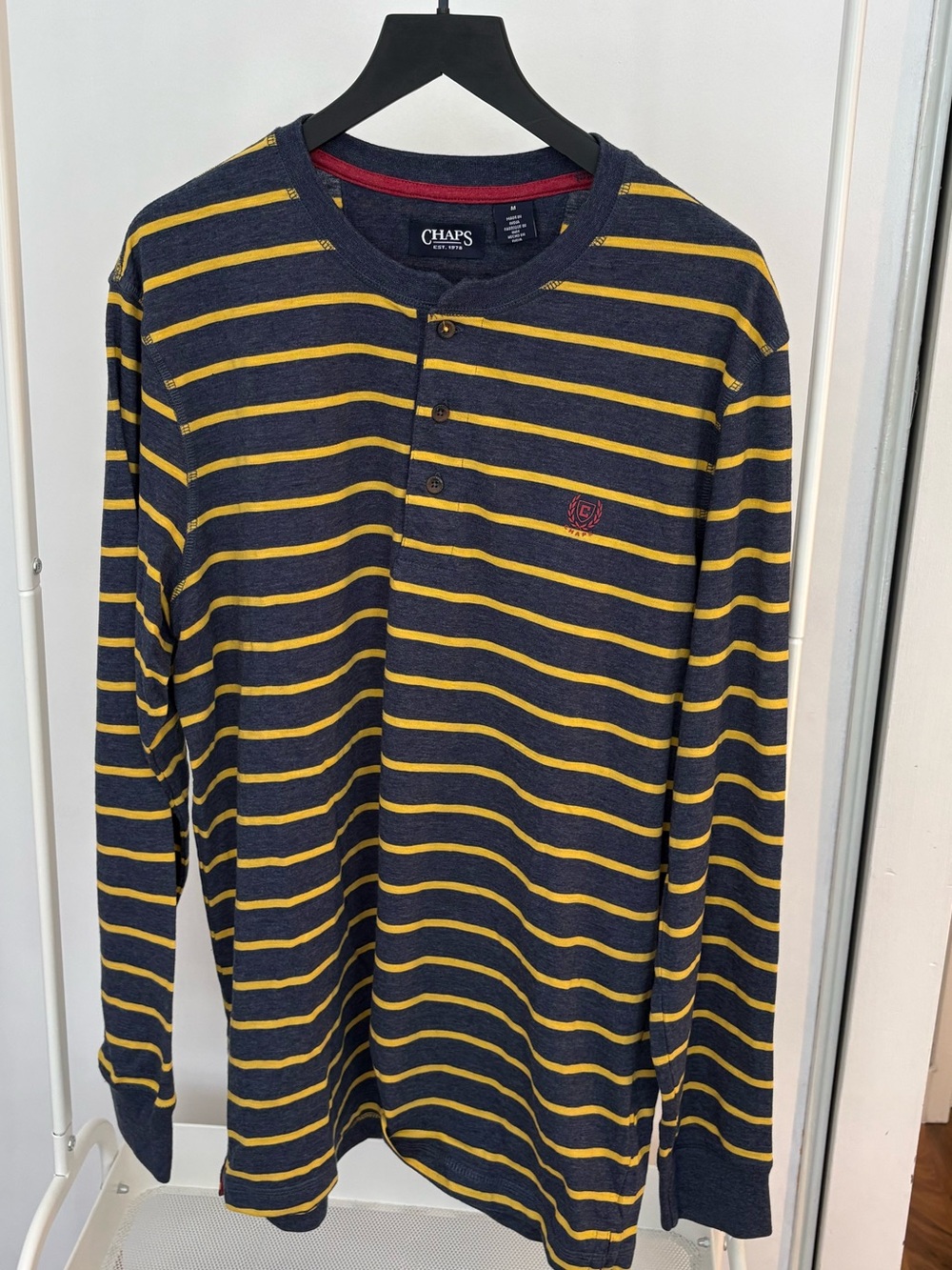 Champs | Navy and Yellow Striped Long-Sleeve Crewneck